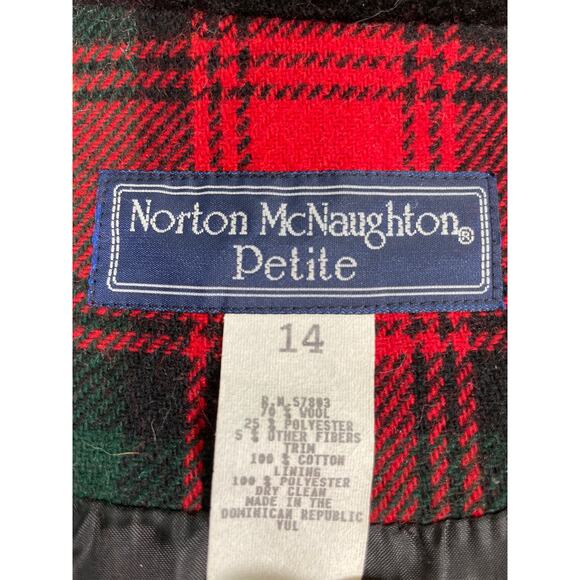 Vintage Norton McNaughton Wool Red Plaid Blazer, Button Up, Pockets - Picture 8 of 8